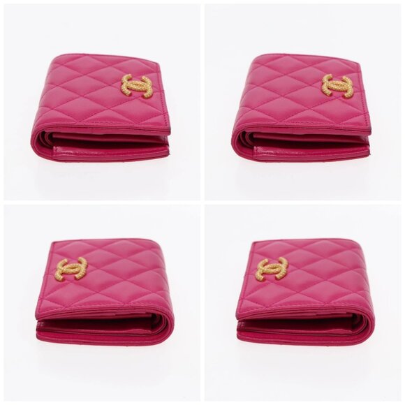 CHANEL Wallet Lamb Skin Pink Gold CC Auth 94678AM - Picture 16 of 16